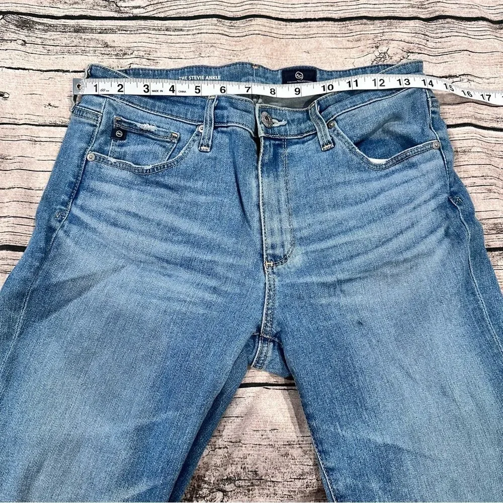 AG Adriano Goldschmied The Stevie Ankle Slim Straight Jeans; Raw Hem; Size 29
